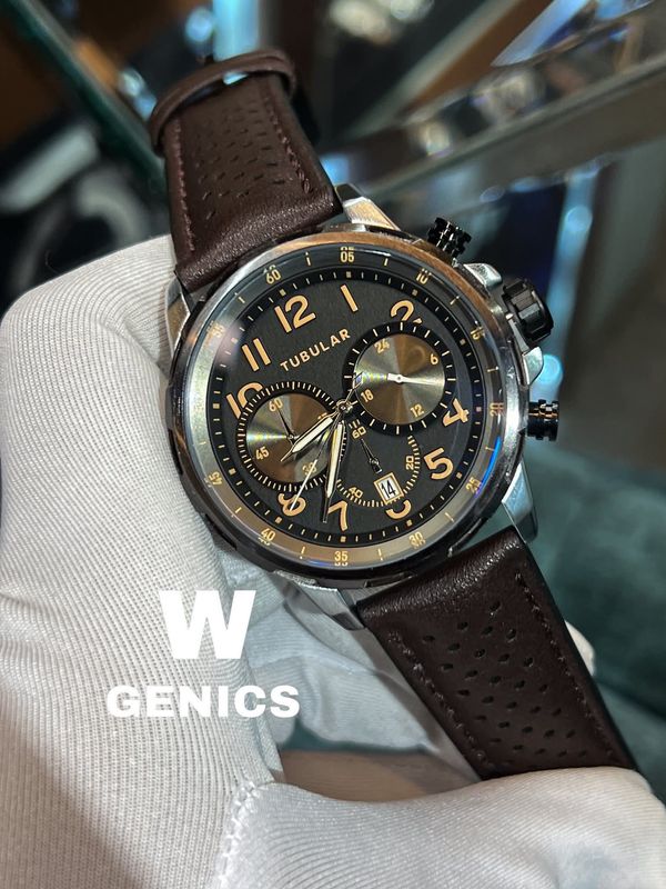 Tubular Authentic Chrono Full Black Brown Digit