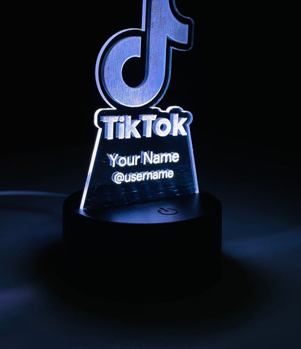 Customizable Multicolor Acrylic Night Lamp – TikTok Edition