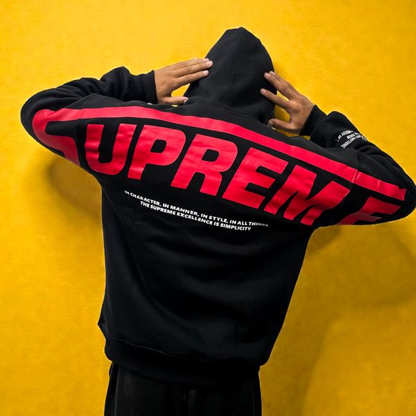 THE SUPREME OVERSIZED DROPSHOULDER HOODIE BLACK