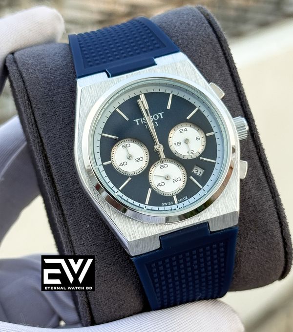TISSOT PRX BLUE BELT SILVER CASE BLUE DIAL WHITE SUB