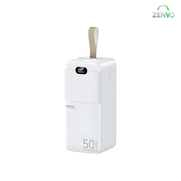 Remax RPP-117 Piloteer Series 50000mAh 27W Fast Charging Power Bank – White Color