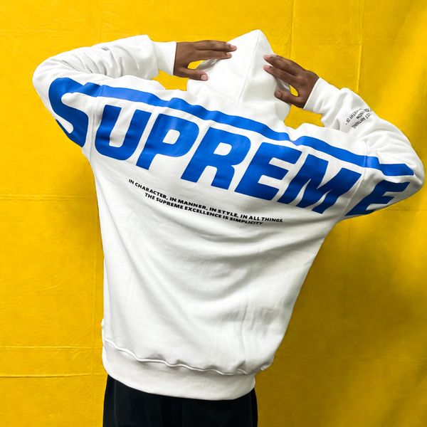 THE SUPREME OVERSIZED DROPSHOULDER HOODIE WHITE