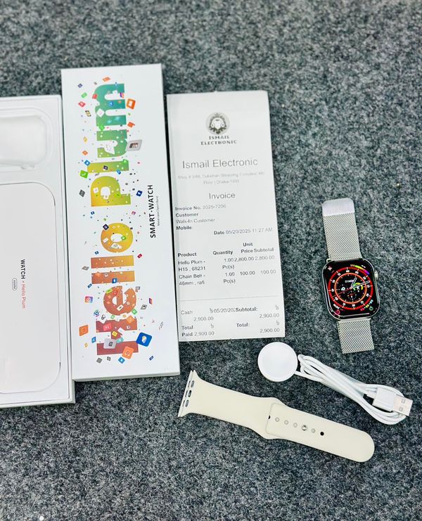 Hello Plum Smart Watch Series 10 46mm- Noise Detection ChatGPT NFC 2.04″ AMOLED Screen