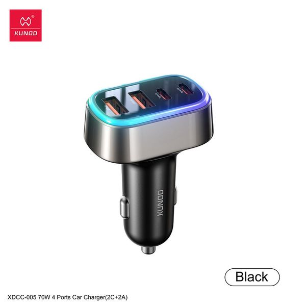 XUNDD XDCC-005 70W 4-Port Fast Car Charger