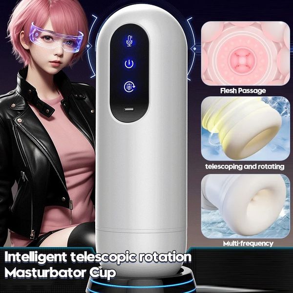 Automatic Sucking Telescopic Male Masturbator,Penis Trainer, Rotating Masturbation Cup Sex Toy For Men