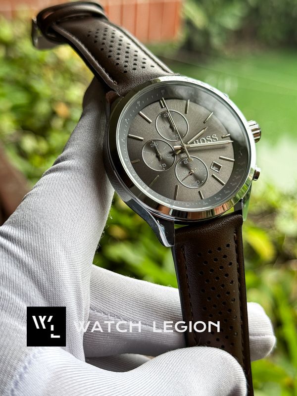 BOSS BROWN BELT GREY DIAL