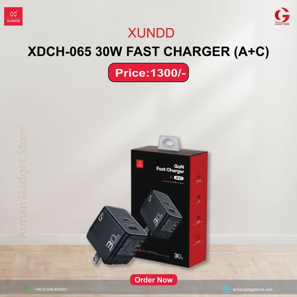 XUNDD XDCH-065 30W Fast Charger (A+C Dual Port)