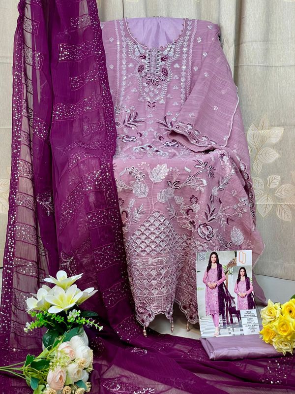 Semi –Embroidery & Sequence Work Party dress