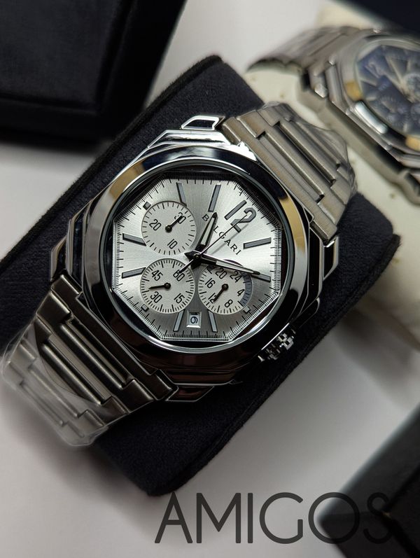 Bulgari Octo Finissimo Chronograph GMT with a white dial