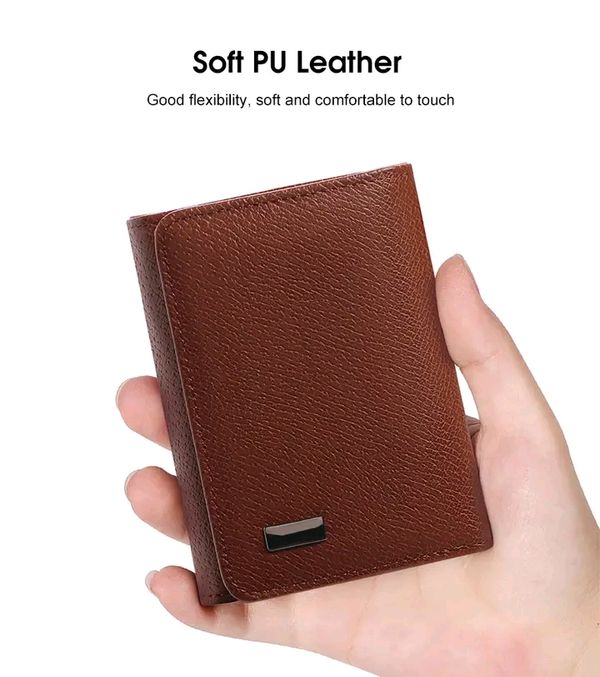 💥MENSPE Anti-Theft RF ID Blocking Safety PU Leather Wallet - Image 7