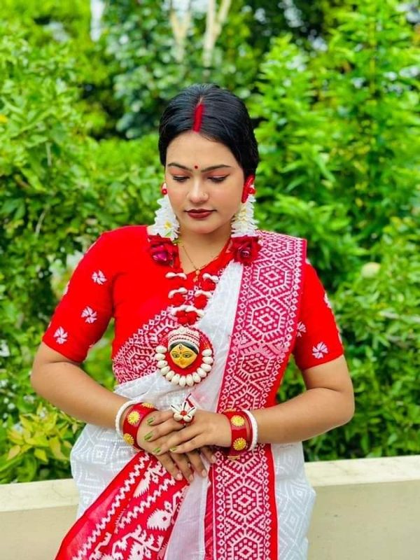 Half Silk Sharee with Blouse Piece