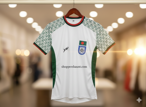 Bangladesh football Jersey (White- Fan addition)