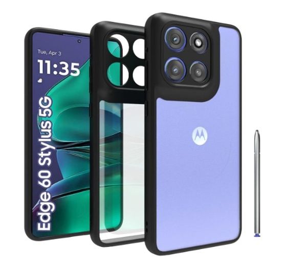 Motorola Moto Edge 60 Stylus 5G (Clear PC with Black TPU Bumper)