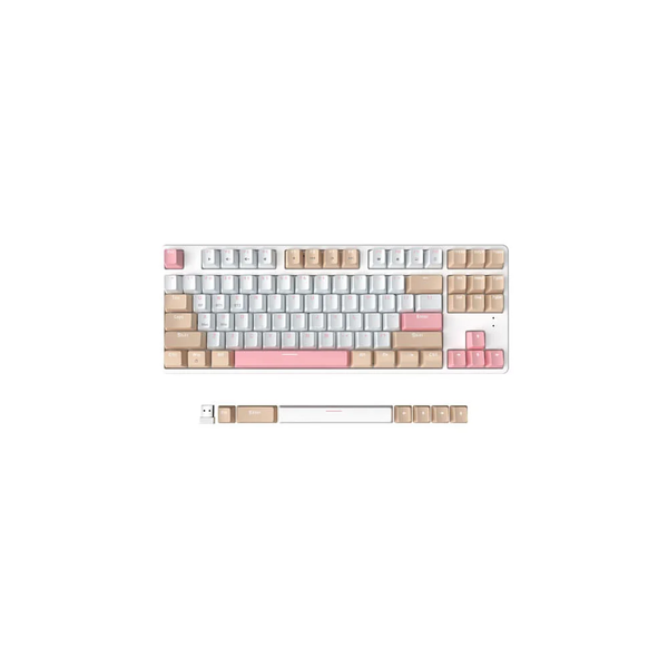 Ajazz Ak871 Wireless Mechanical Keyboard White - Blue Switch