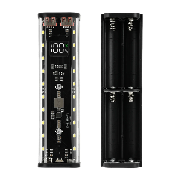 Fast Charging 8pcs 18650 Battery Power Bank Case with LED Light