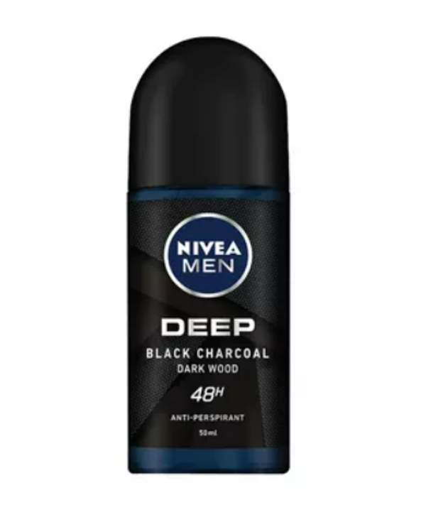Nivea Men Deep Black Charcoal Dark Wood Roll On 50 ml
