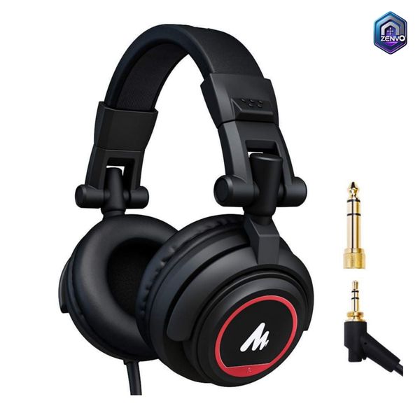 Maono AU-MH501 Professional Studio Monitor Headphone, Over Ear With 50mm Driver For Gaming, DJ, Studio, And Microphone Recording