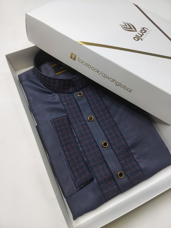 Ajwah Midnight Crest – Premium Embroidered Panjabi