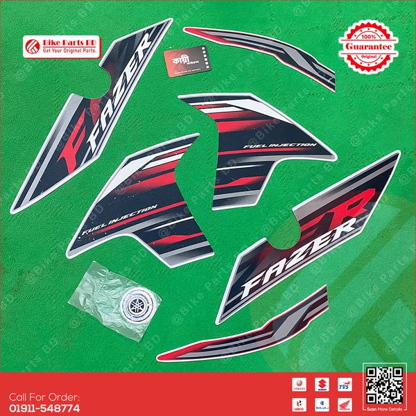 Full Set Sticker for Yamaha Fazer V2 (Red Colour) bike.