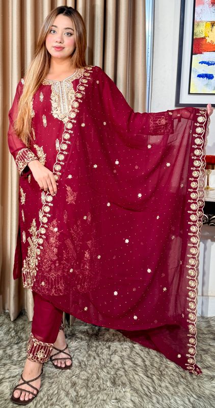 ইন্ডিয়ান জর্জেট থ্রি-পিস কালেকশন