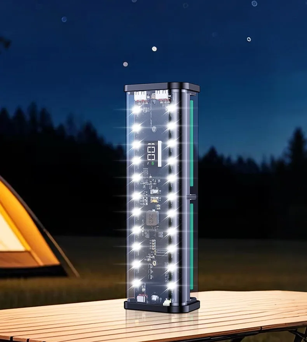 Fast Charging 6PCS 18650 Battery Power Bank Case with White LED Light