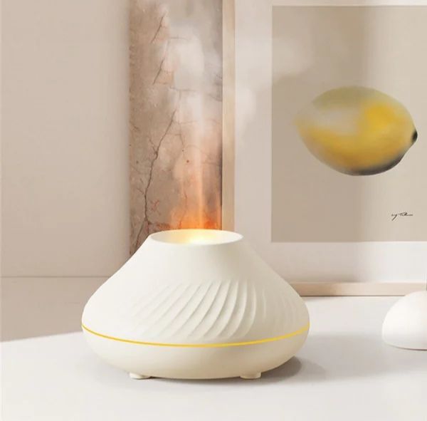 GearUP DQ705 Volcanic Flame Mini Humidifier With Color Night Light- White