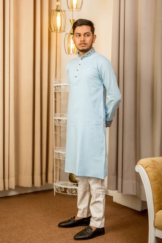 Men's Majestic Panjabi - Light Blue