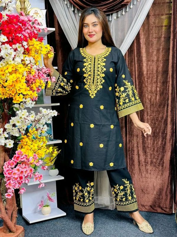 Embroidery Two Pieceডিজাইনঃ এমব্রয়ডারি কাজ করা