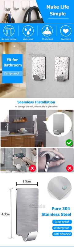 MAYTTO 8PCS Adhesive Hooks No-Drill - Image 7