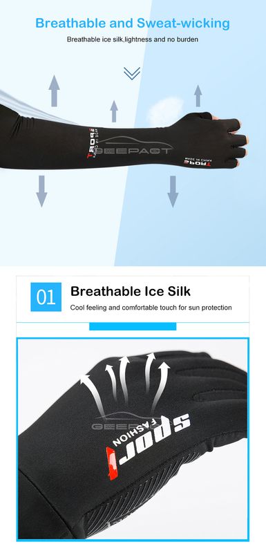 Geepact 2PCS Ice Silk Sleeves Anti - Image 9