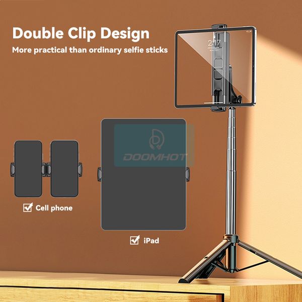 DoomHot Selfie Stick / Accessories Bluetooth Remote Dual Cell Phone Holder - Image 2