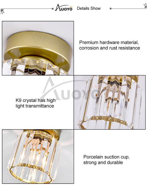 Auoyo Crystal Ceiling Lamp Wall Lamp - Image 7