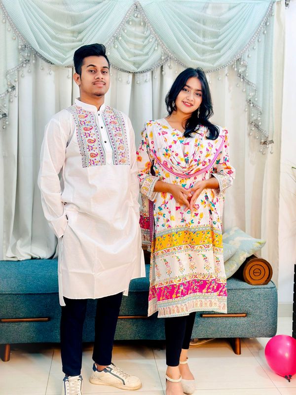 Couple Dress Three piece and Panjabi
