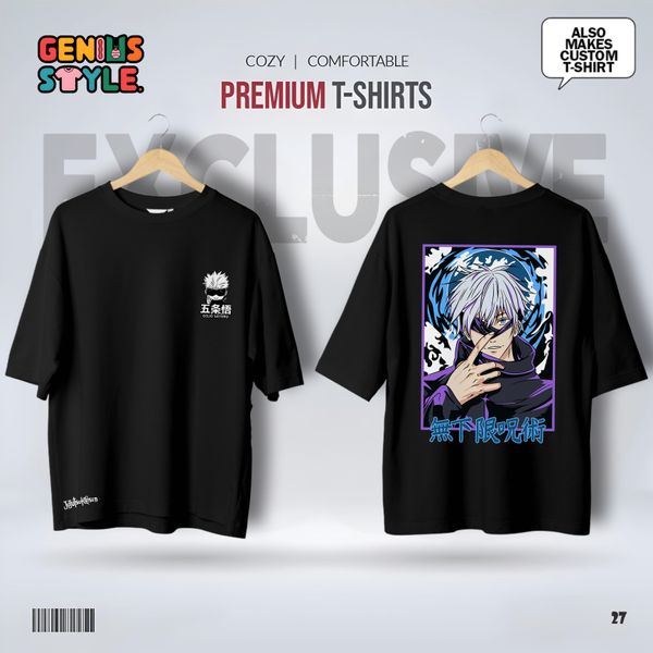 Satoru Gojo Jujutsu (Kaisen) Anime Drop Shoulder T-shirt - 27