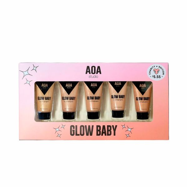 AOA Studio Glow Baby – Charity Edition Liquid Highlighter (5-Piece Set)
