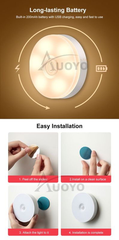 Auoyo LED Night Light Motion-Sensing Lamp Portable Night Lamp - Image 10
