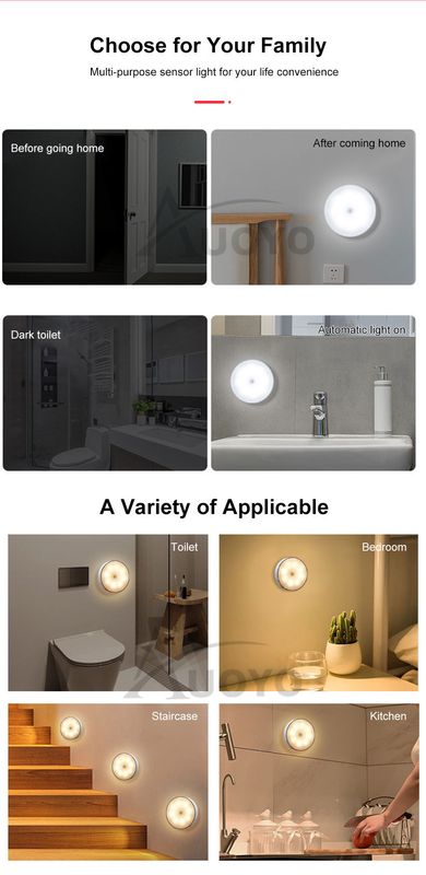 Auoyo LED Night Light Motion-Sensing Lamp Portable Night Lamp - Image 11