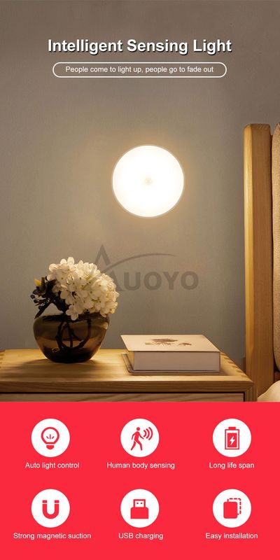 Auoyo LED Night Light Motion-Sensing Lamp Portable Night Lamp - Image 13