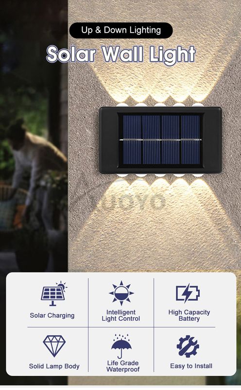 Auoyo 2LED10LED Solar Wall Light - Image 12