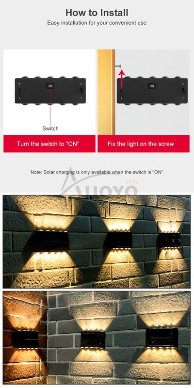 Auoyo 2LED10LED Solar Wall Light - Image 14
