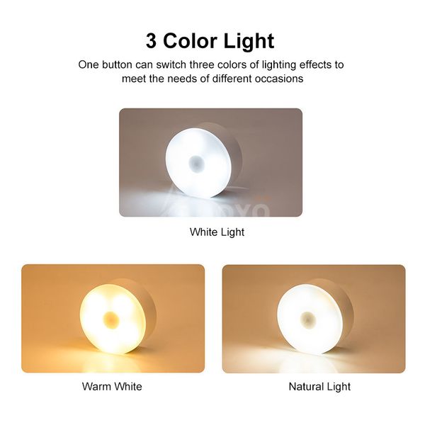 Auoyo LED Night Light Motion-Sensing Lamp Portable Night Lamp - Image 4