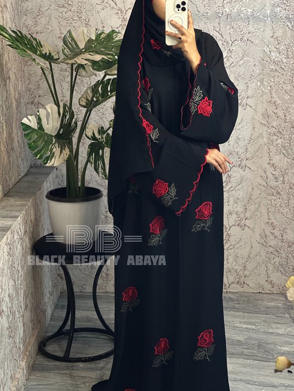 Black Beauty Abaya Rose Borka