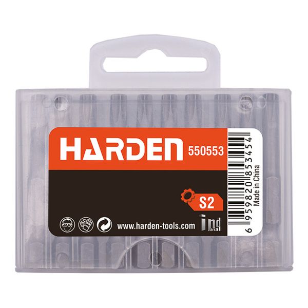 HARDEN Flat Screwdriver Bits Set 10 Pcs – Magnetic ( SL3x50mm | SL6x50mm ) with Plastic Box; Model 550553 | 550566
