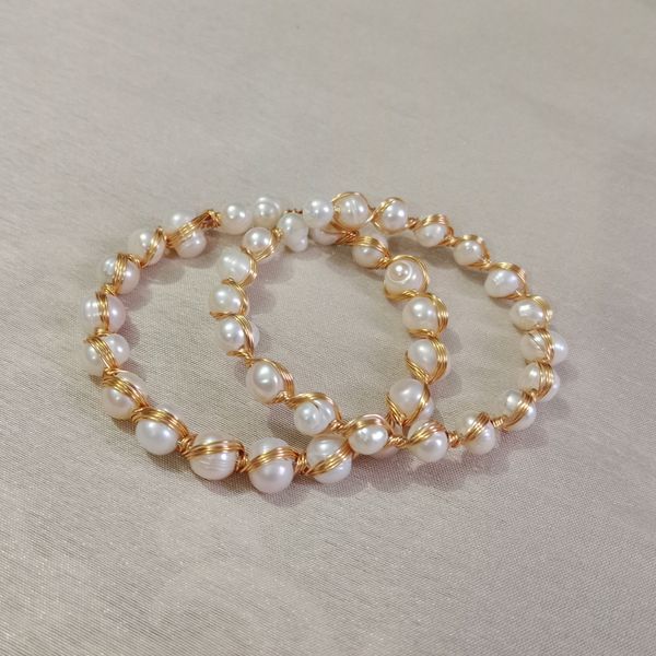 Pearl Bracelet as a Bangle Pair