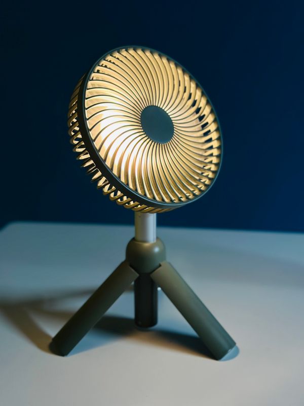 AZEADA PD-F27 Rechargeable Fan with Tripod Stand- Green Color