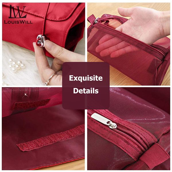 LouisWill Cosmetics Bag Cosmetics Item for Women Detachable Makeup Bags - Image 5