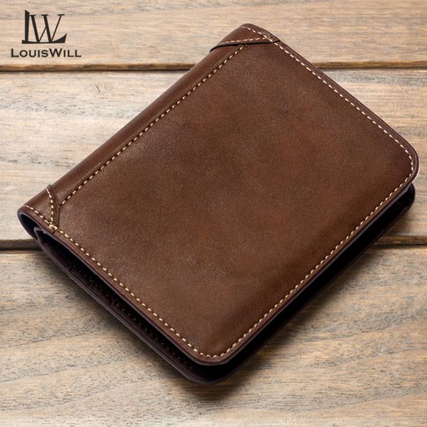LouisWill Men Wallets Retro PU Short Wallet Business Wallets Bag Zipper Clutch Wallets Multi-Card Position Wallets - Image 5