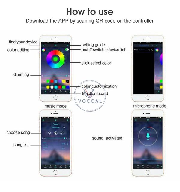 Vocoal LED Strip Lights RGB 60 150 LED - Image 11