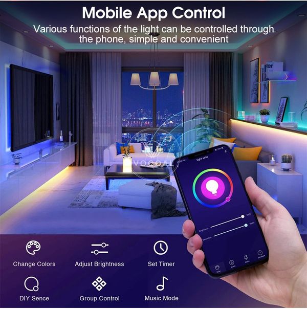 Vocoal LED Strip Lights RGB 60 150 LED - Image 12