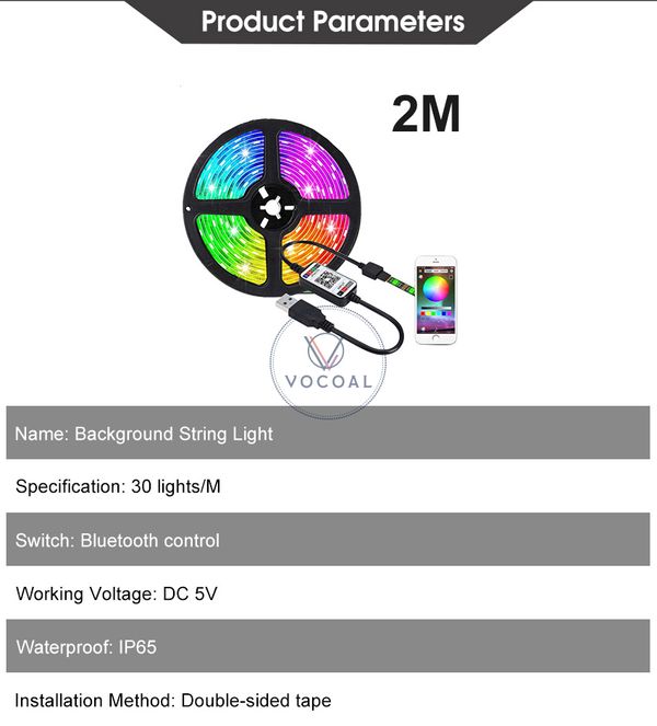 Vocoal LED Strip Lights RGB 60 150 LED - Image 8